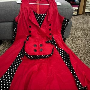Homemade 1950s style dress with matching purse - 3XL